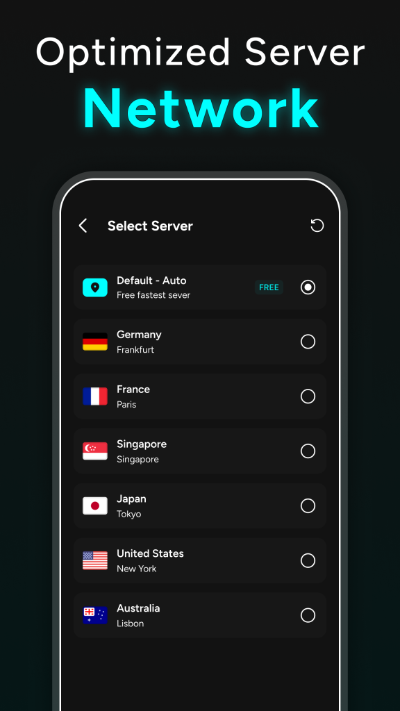 لیست سرورهای خارجی