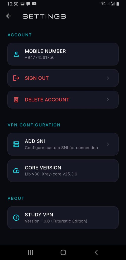 نسخه تست شده Study VPN