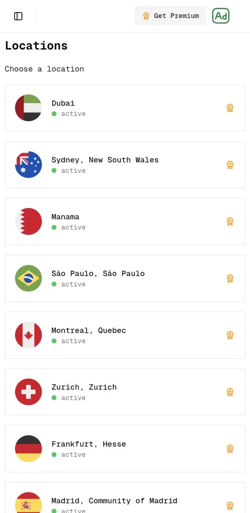 سرورهای فعال  Mad VPN 