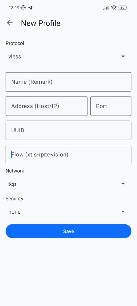 افزودن سرور در فیلترشکن NoProx VPN