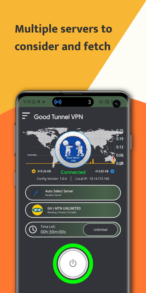 انتخاب اینترنت در فیلترشکن good Tunnel VPN