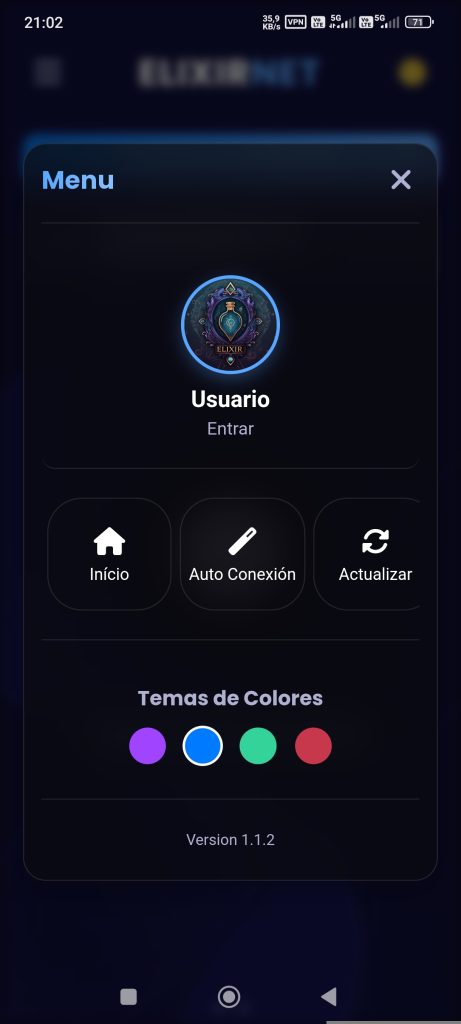 انتخاب تم در فیلترشکنElixir Net Vpn